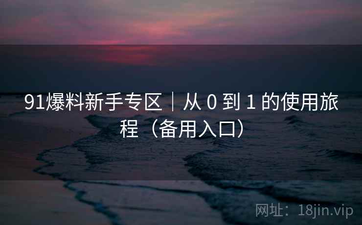 91爆料新手专区｜从 0 到 1 的使用旅程（备用入口）